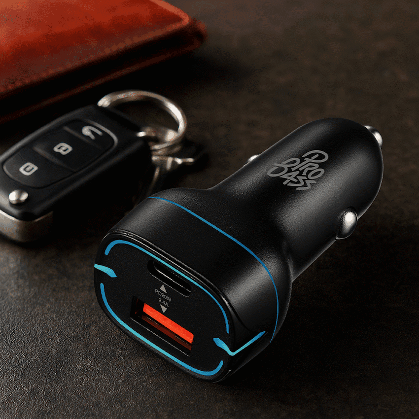 Pro Bass AutoPower Series 32w Dual USB and Type-C Car Charger 5