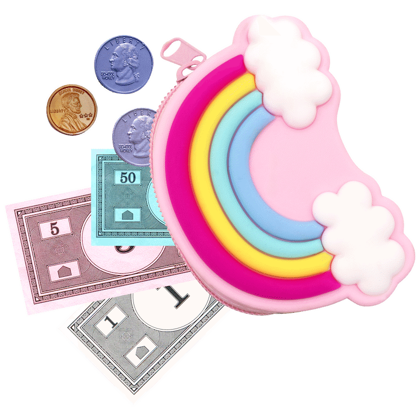 Quest Rainbow Silicone Purse - Pink 3