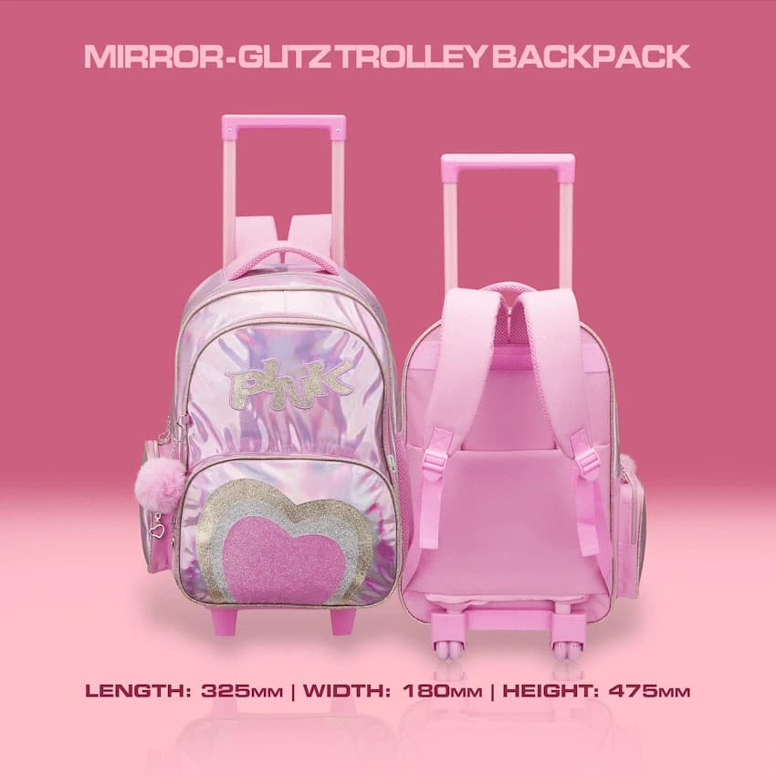 Quest Mirror-Glitz Trolley Backpack - Pink 7