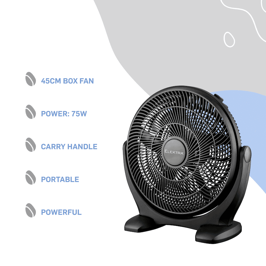 Elektra 45cm Box Fan - Black 8