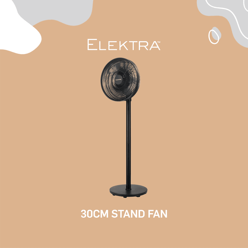 Elektra 30cm Stand Fan - Black 8