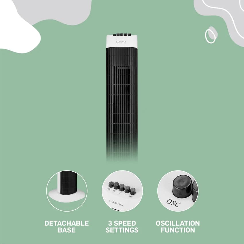 Elektra 78cm Tower Fan 9