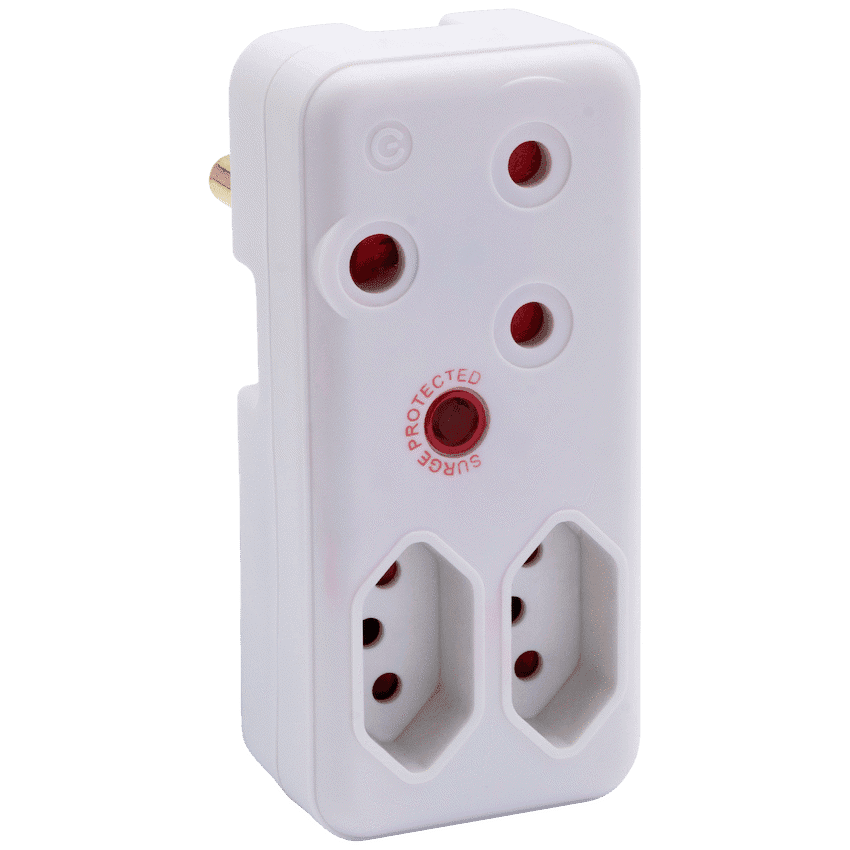 Switched 3-Way Medium Surge Adaptor - White 1