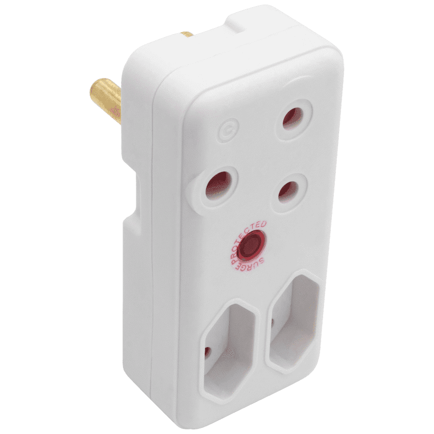 Switched 3-Way Medium Surge Adaptor - White 6