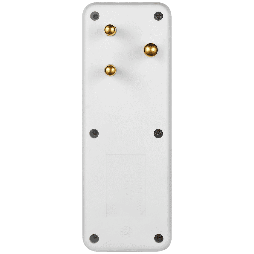Switched 4-Way Medium Surge Adaptor with Schuko - White 4