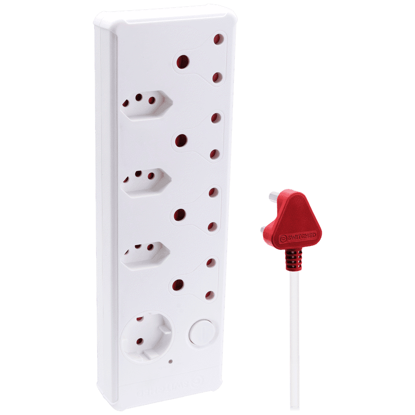 Switched Medium Surge 8-Way Multiplug 0.5m 1