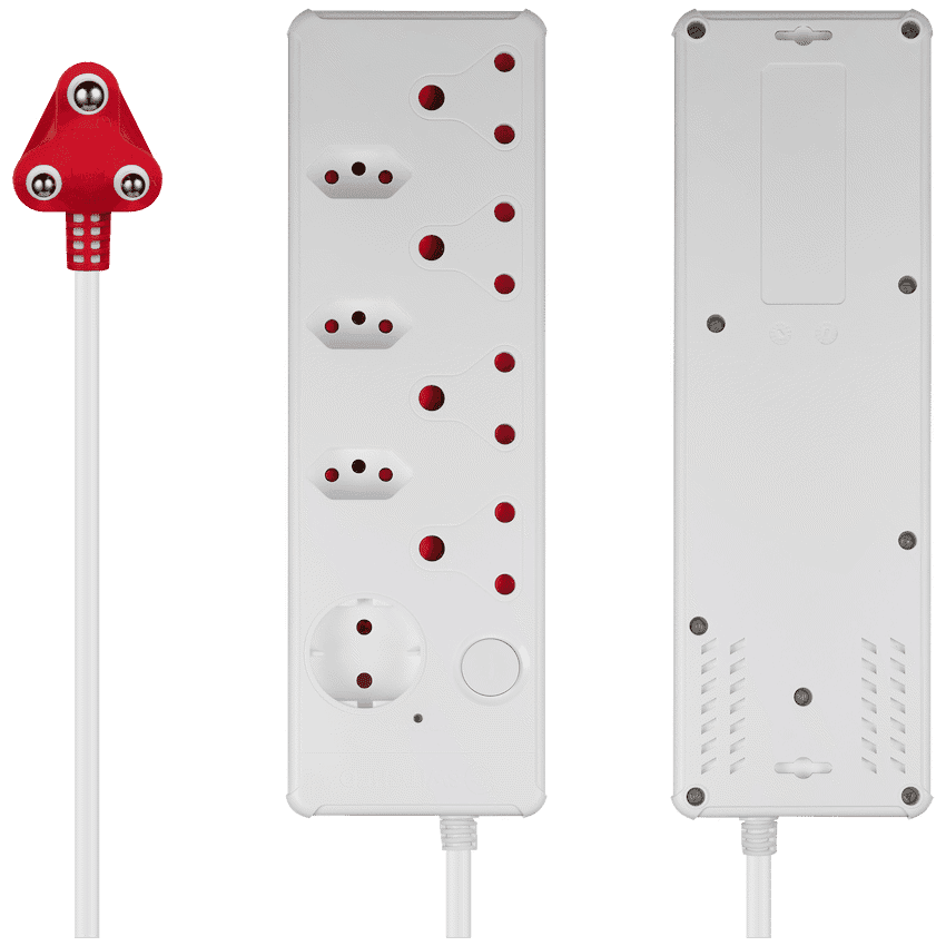 Switched Medium Surge 8-Way Multiplug 0.5m 6