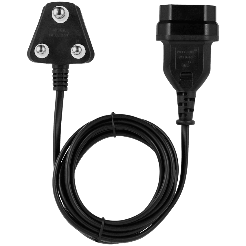 Switched Easy Cable Extender SA 3-Pin to 2-Pin Euro Socket 2m - Black 3