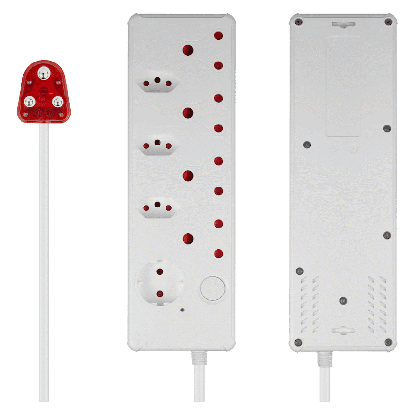 SWITCHED 8-way High Surge Multiplug 0.5m 4