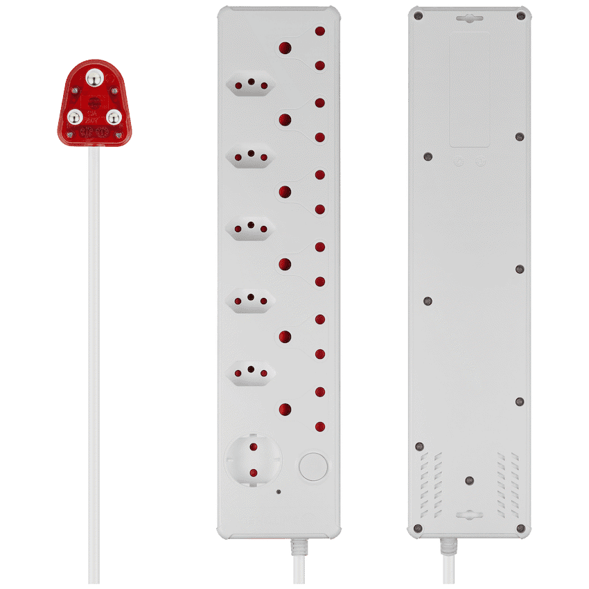 Switched 12-Way High Surge Multiplug 0.5m - White 3