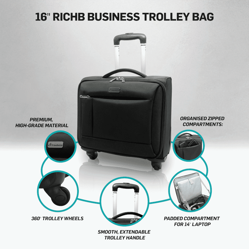 Travelwize RichB Business Trolley 16" - Black 6