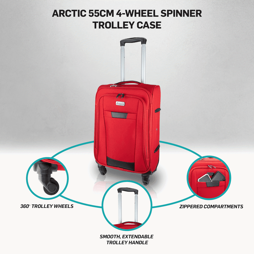 Travelwize Arctic 55cm 4-Wheel Spinner Trolley Case - Red 5