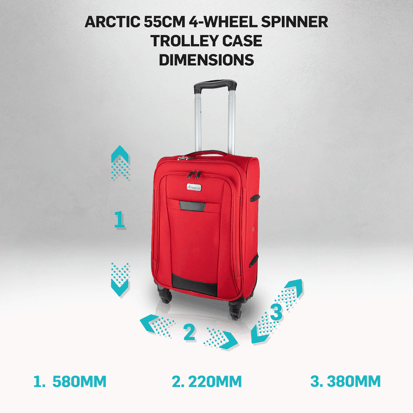 Travelwize Arctic 55cm 4-Wheel Spinner Trolley Case - Red 6