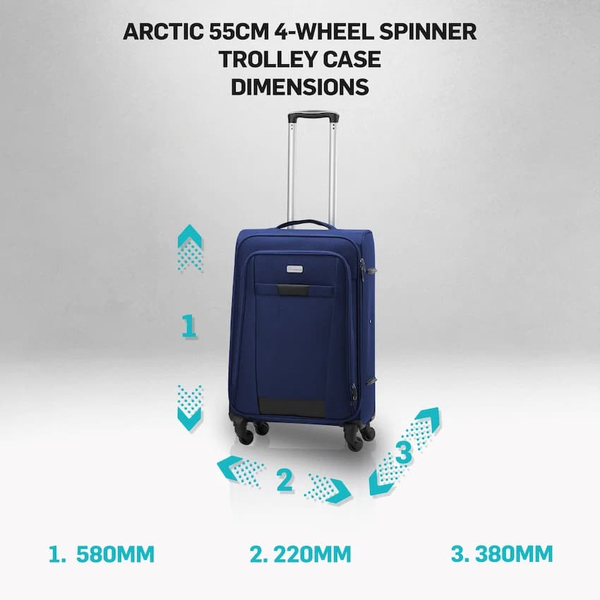 Travelwize Arctic 55cm 4-Wheel Spinner Trolley Case - Navy 8