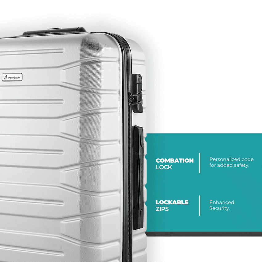 Travelwize Cabana ABS 4-Wheel Spinner 55cm Luggage - Platinum 5