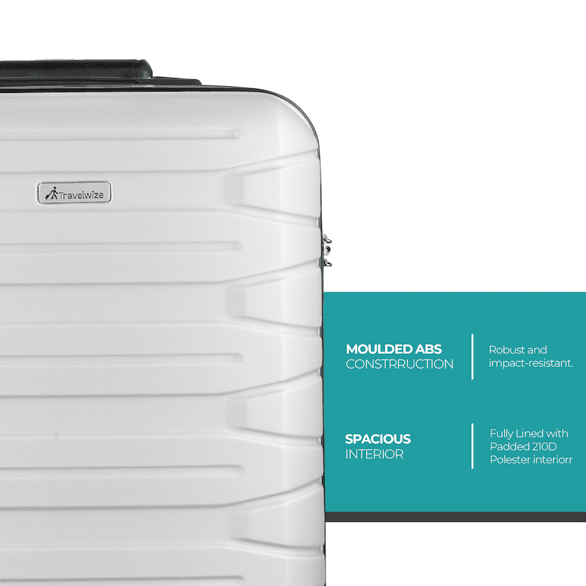 Travelwize Cabana ABS 4-Wheel Spinner 55cm Luggage - Platinum 6