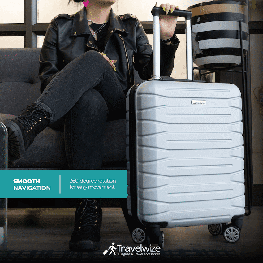 Travelwize Cabana ABS 4-Wheel Spinner 55cm Luggage - Platinum 7
