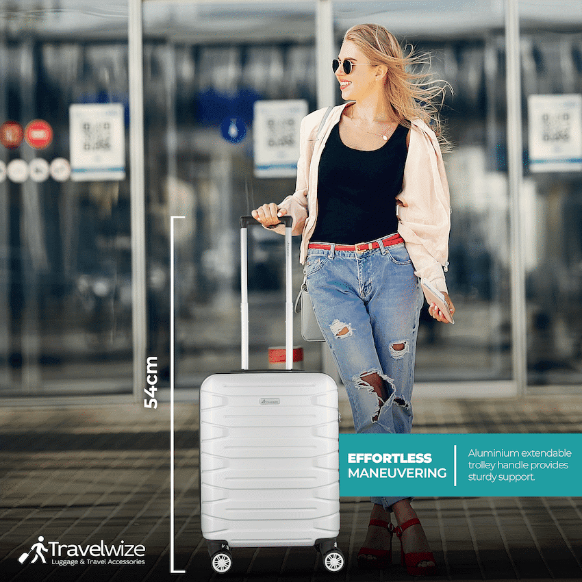 Travelwize Cabana ABS 4-Wheel Spinner 55cm Luggage - Platinum 8