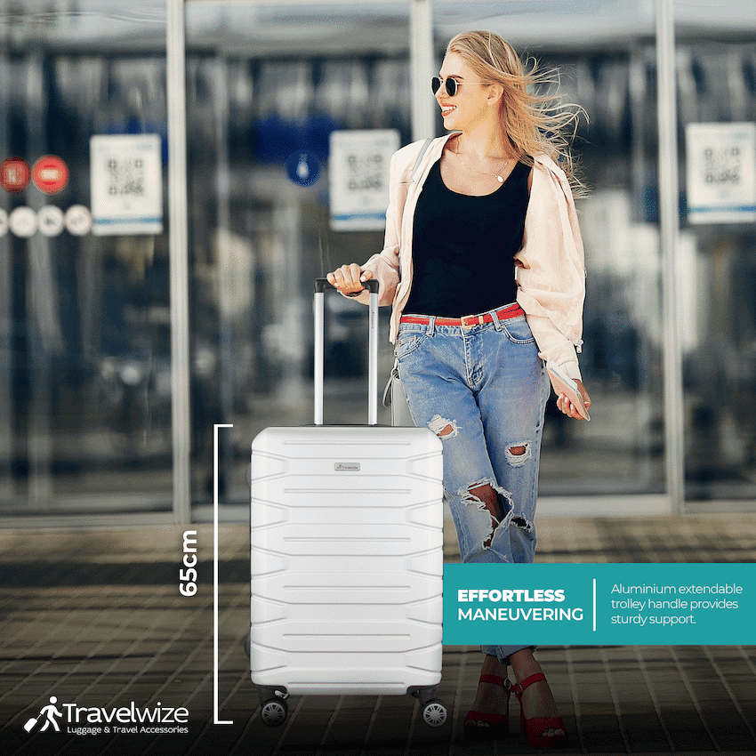Travelwize Cabana ABS 4-Wheel Spinner 65cm Luggage - Platinum 13