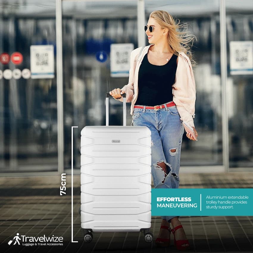 Travelwize Cabana ABS 4-Wheel Spinner 75cm Luggage - Platinum 15