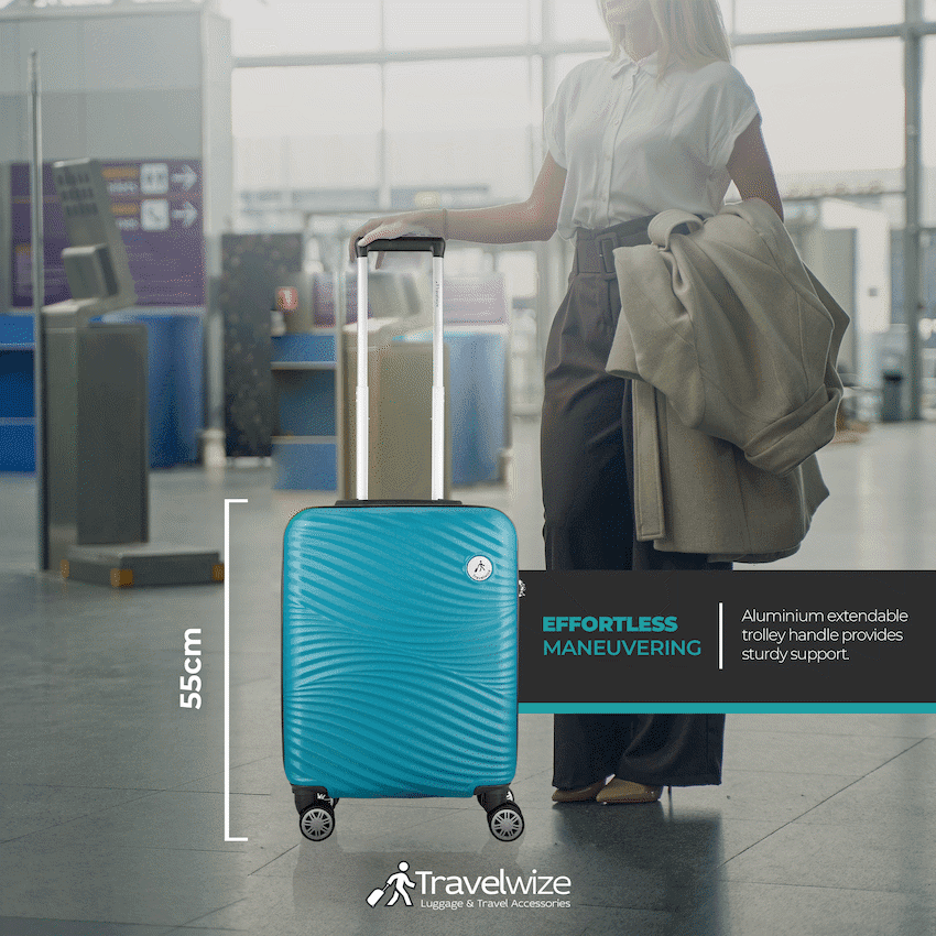 Travelwize Maui ABS 4-Wheel Spinner 55cm Luggage - Ocean 12