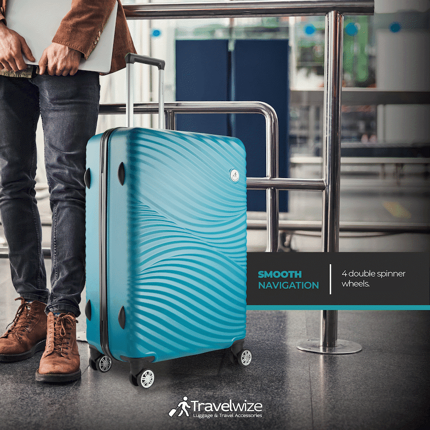 Travelwize Maui ABS 4-Wheel Spinner 65cm Luggage - Ocean 13