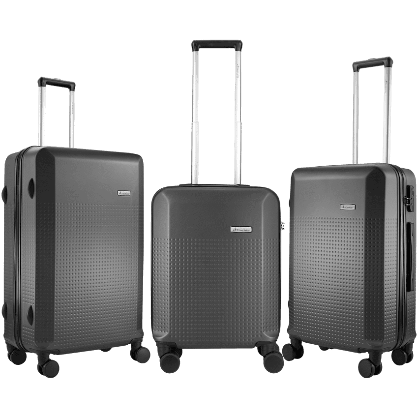 Travelwize Cyclone ABS 4-Wheel Spinner 3-Piece Luggage Set - Granite