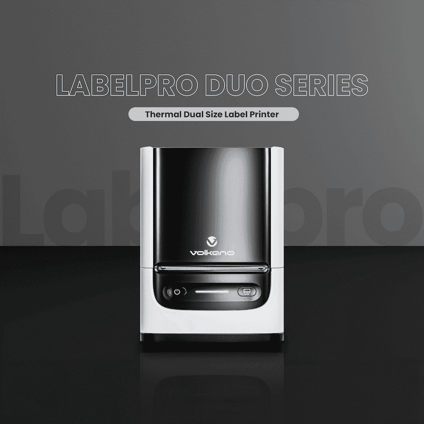 Volkano LabelPro Duo Series Thermal Dual Size Label Printer - Black and White 7