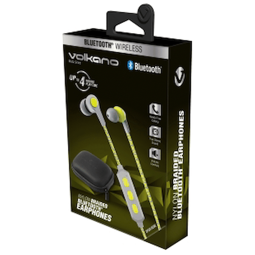 Volkano Moda - Nylon Bluetooth Earphones with Carry Case - YL 3