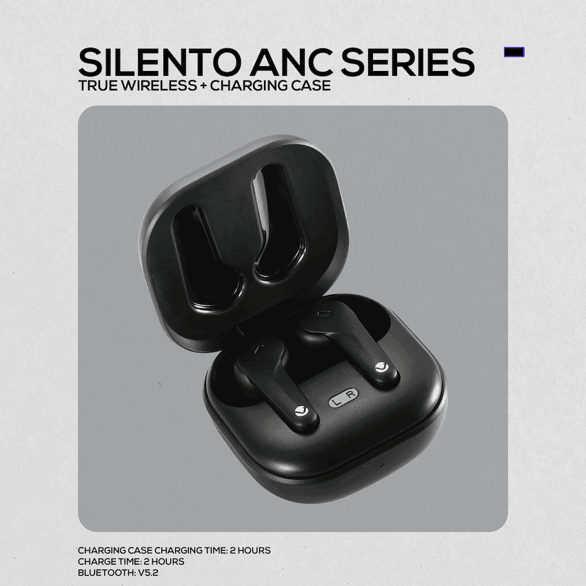 Volkano Silento ANC Series True Wireless + Charging Case - Black 7