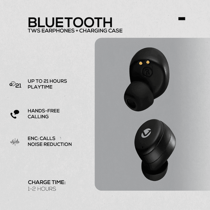Volkano Sagittarius Series TWS Earphones + Charging Case - Black 4