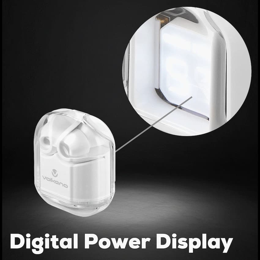 Volkano Crystalline Series TWS Earphone - White - Hardbox 2