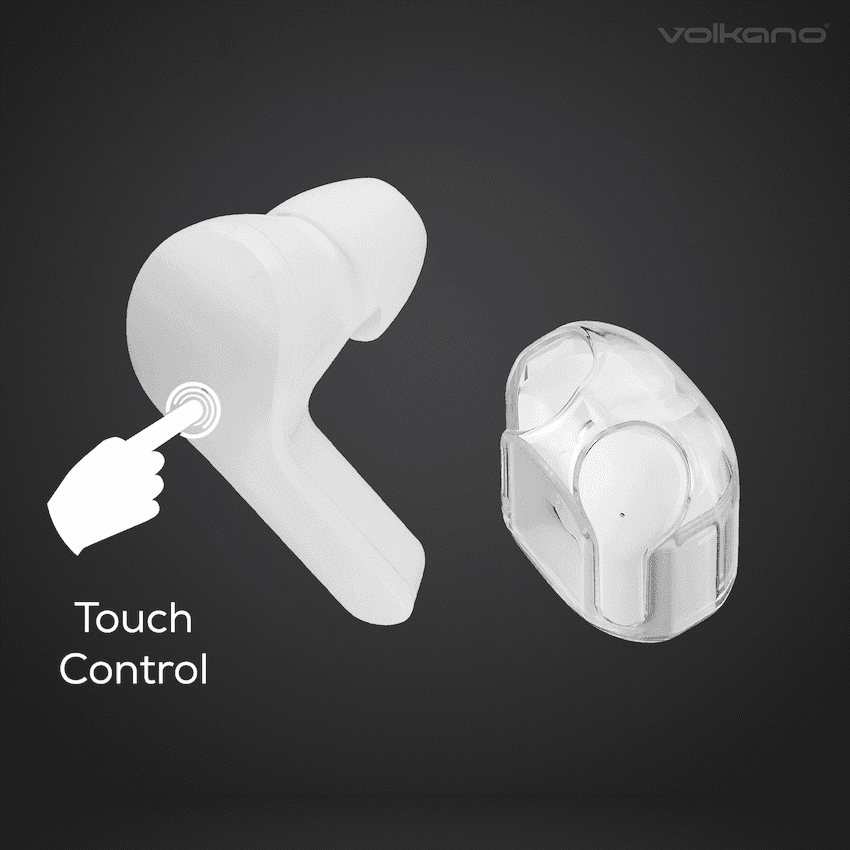 Volkano Crystalline Series TWS Earphone - White - Hardbox 3