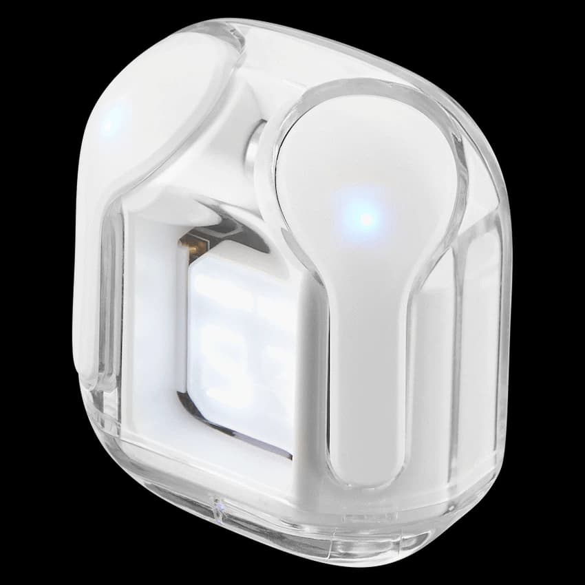Volkano Crystalline Series TWS Earphone - White - Hardbox 7