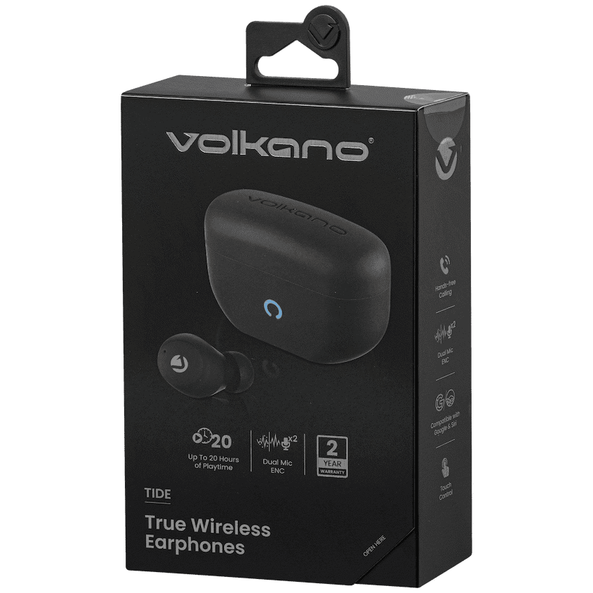 Volkano Tide Series True Wireless Earphones - Black 9