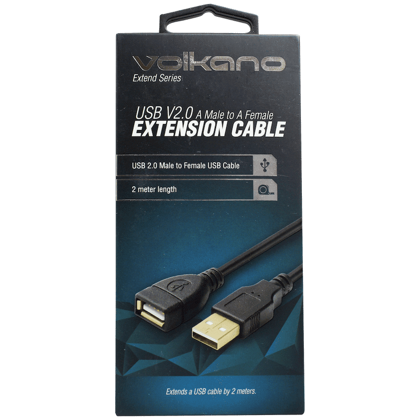 Volkano Extend Series USB Extension Cable - 2m - Black 3