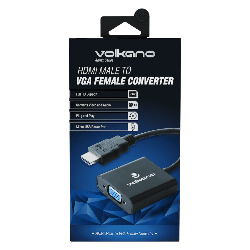Volkano Annex Series HDMI Male to VGA Female Converter, 10cm Cable, with Sound 2