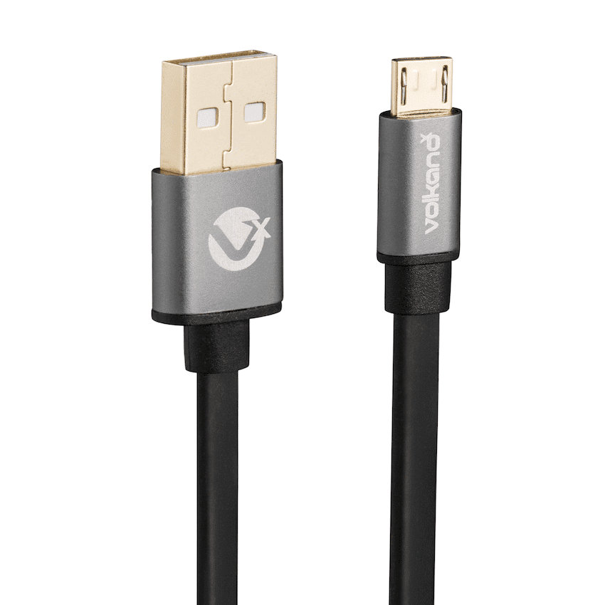 VolkanoX Couple Series Micro USB Premium Twin Pack 1m Charge/Data Cable - Black 2