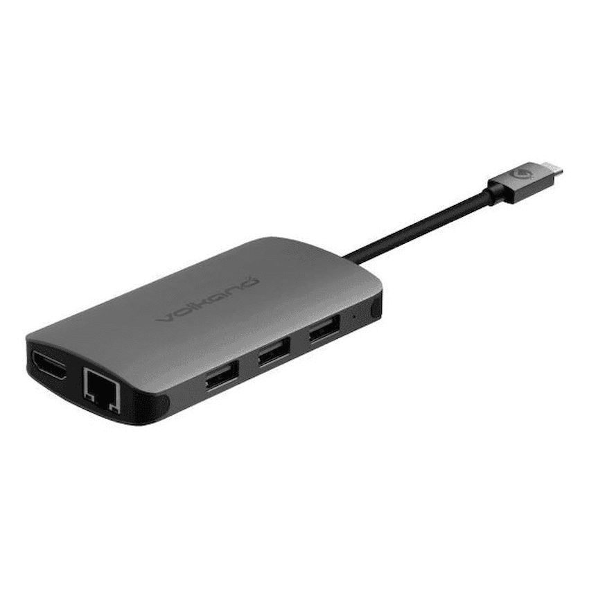 VolkanoX Core Multi Series USB Type-C - HDMI + 3x USB 3.0 + LAN + Card Reader + Audio + PD