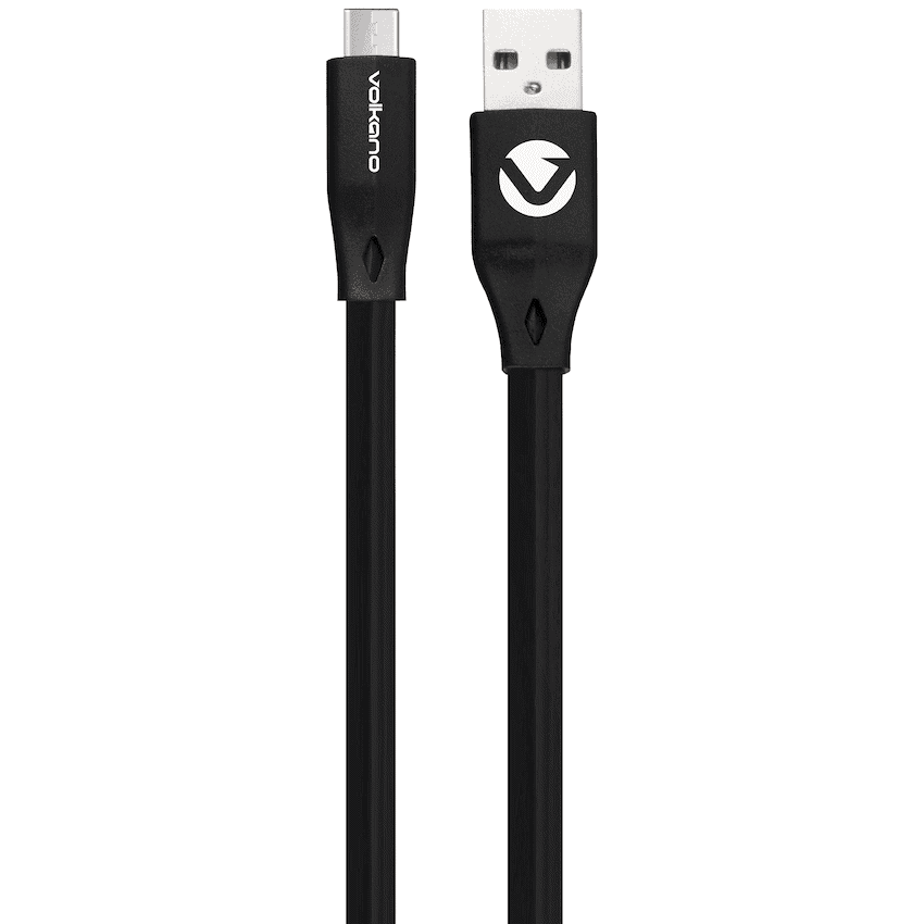 Volkano Slim Series Flat PVC Type-C Cable 1.2m - Black 4