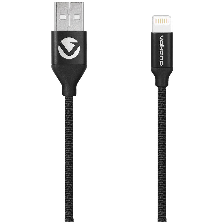Volkano Weave Series Fabric Braided MFI Lightning Cable 3m - Black 2