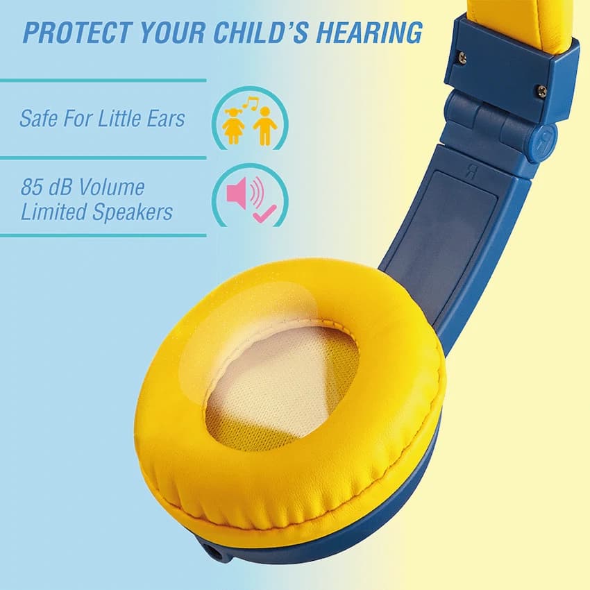 Volkano Sidekick Series Wired Kiddies Headphones with Share Port - Yellow/Blue 11
