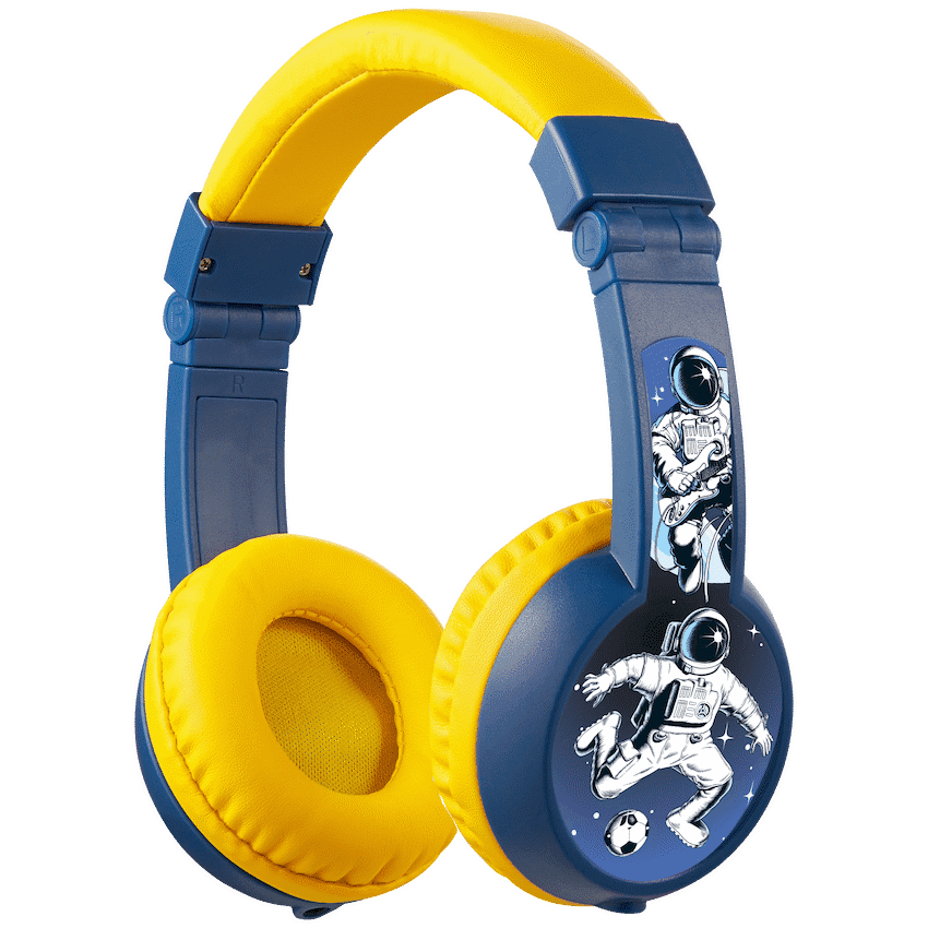 Volkano Sidekick Series Wired Kiddies Headphones with Share Port - Yellow/Blue 20