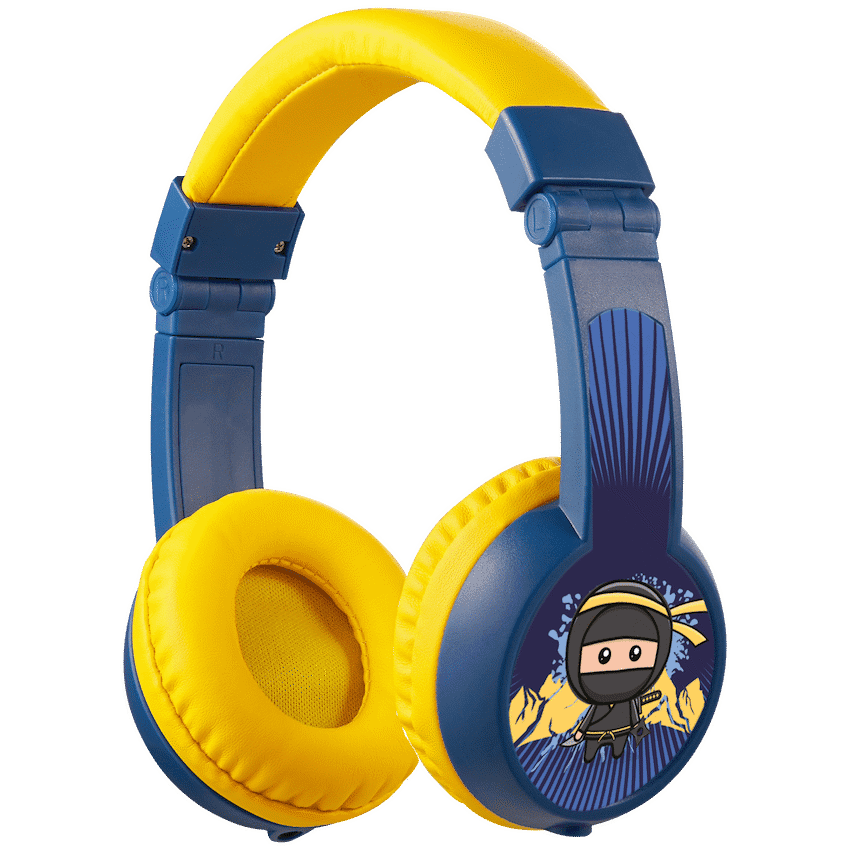 Volkano Sidekick Series Wired Kiddies Headphones with Share Port - Yellow/Blue 21