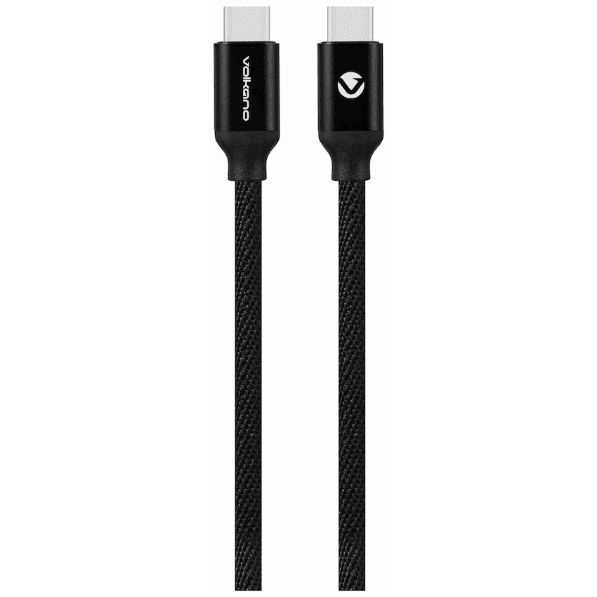 Volkano Weave Series Type-C to Type-C Cable (1.2m, 60w) - Black 2