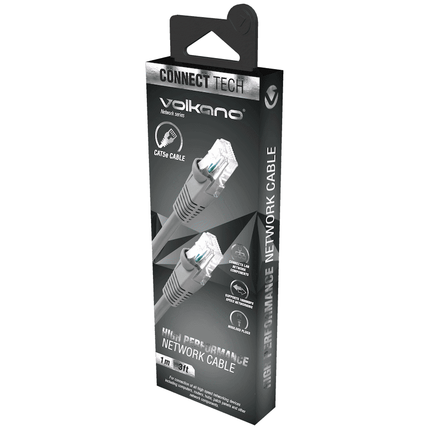 Volkano Network Series RJ-45 Network Cable, CAT5, 1m 3