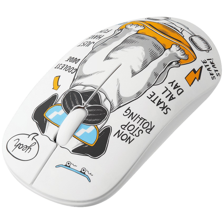 Volkano Tag Series 2.4G Wireless Optical Mouse with Nano USB and Type-C Receiver - Pug