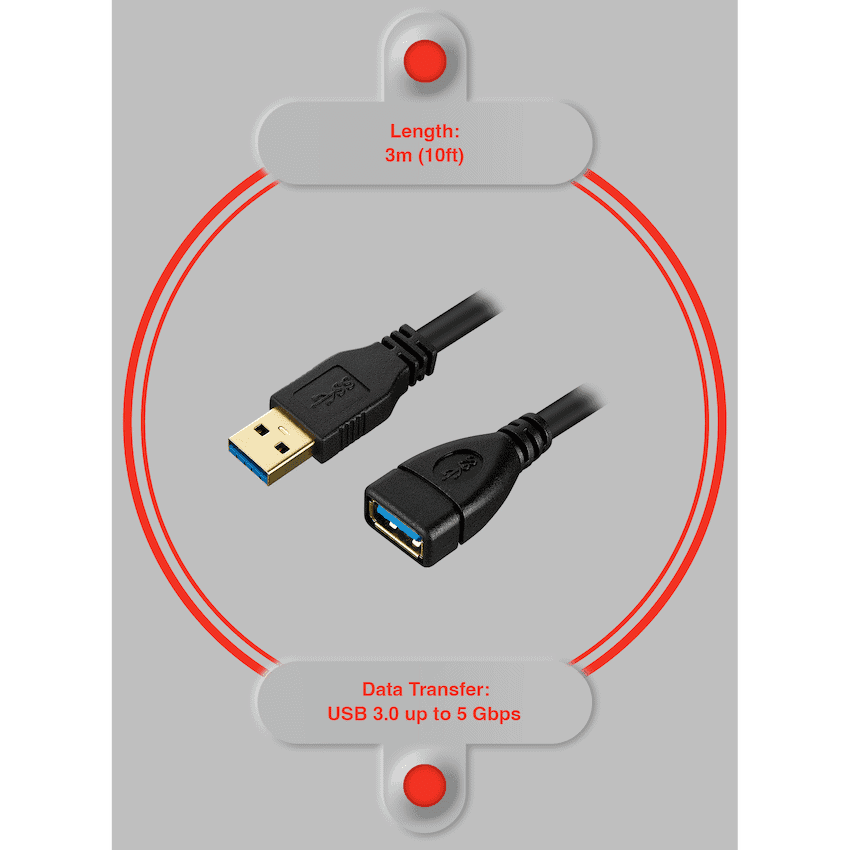 VolkanoX Data Series USB 3.0 Extension 3m 3