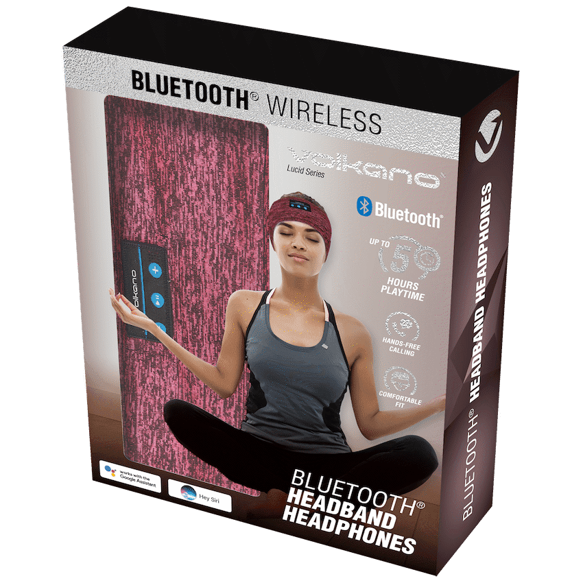 Volkano Lucid Series Bluetooth Headband Headphones - Red 3