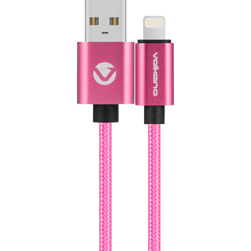 Volkano Fashion Series Lightning Cable 1.8m - Pink 1